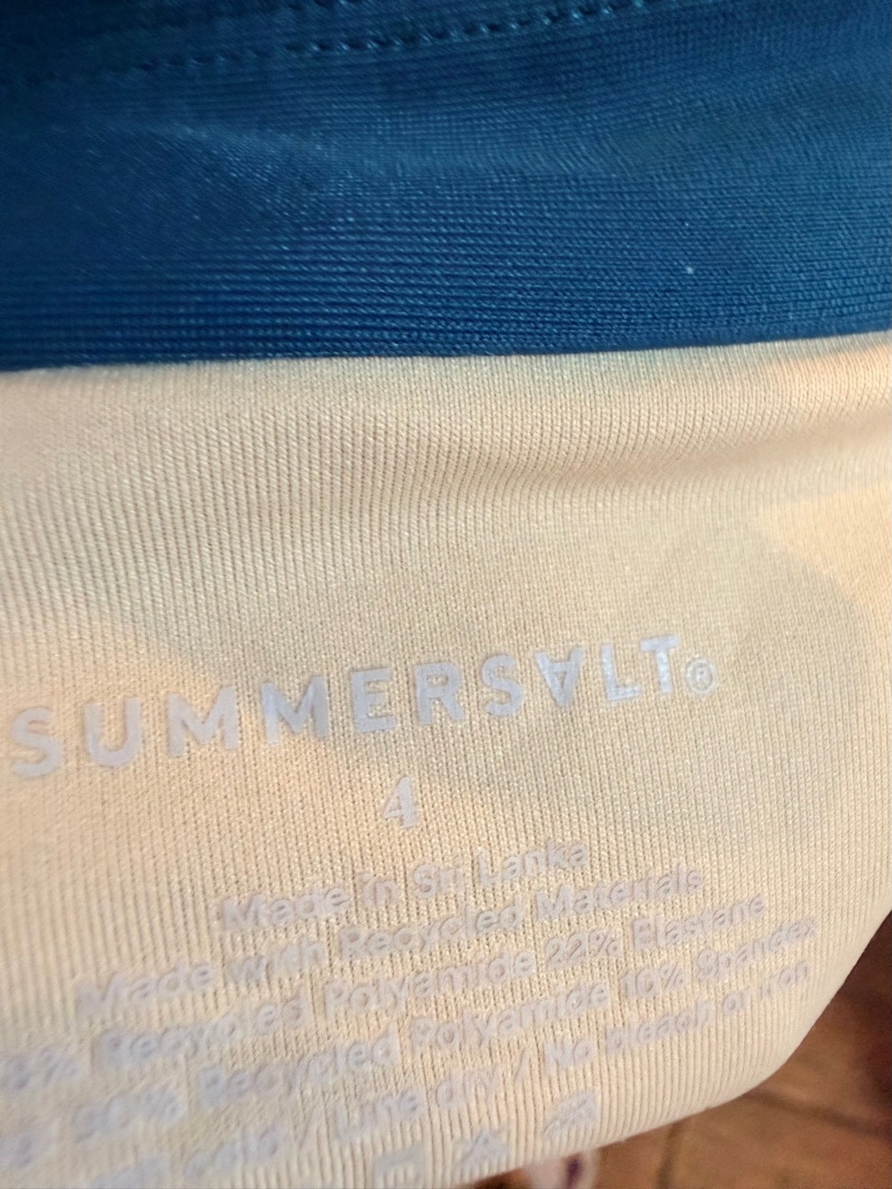 summersalt Deep Blue Ruffle-Shoulder One-Piece Swimsuit - Picture 4 of 6